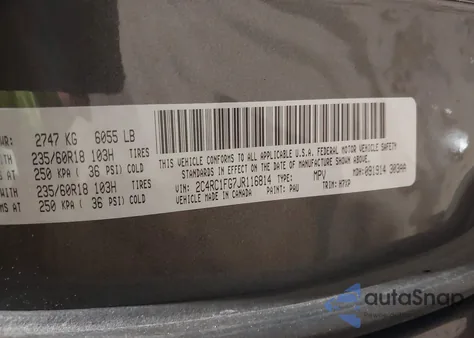 2018 Chrysler Pacifica Touring Plus z USA, uszkodzony, nr VIN 2C4RC1FG7JR116814